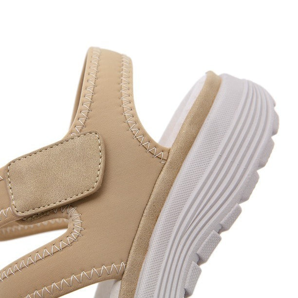 Leather Orthopedic Sandals for Women, Sporty Wedge with Arch Support