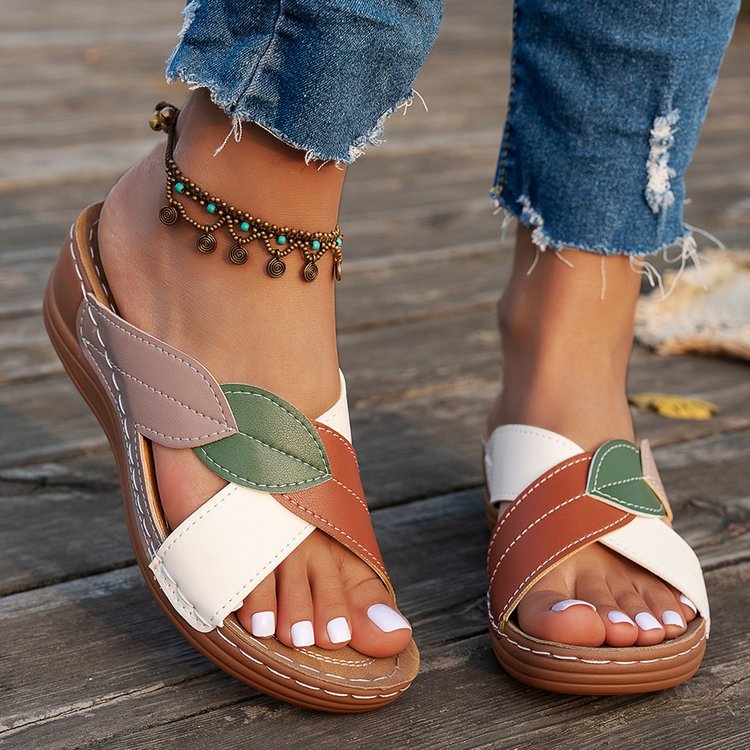 Women's Orthopedic Leafs Design Sandal