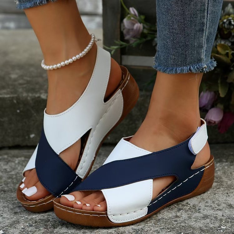 Women's Orthopedic Cross Color Block Sandals