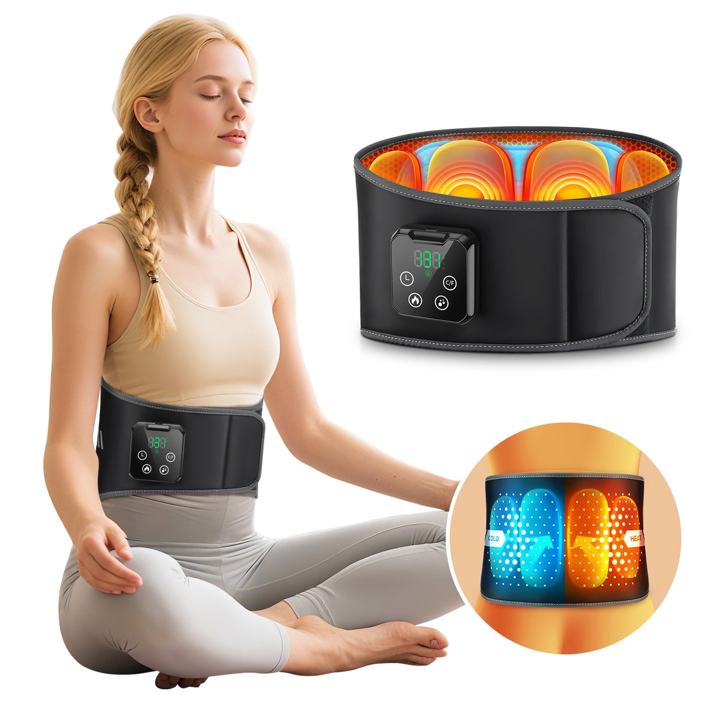 Wireless Hot & Cold Therapy Compression Massage Belt
