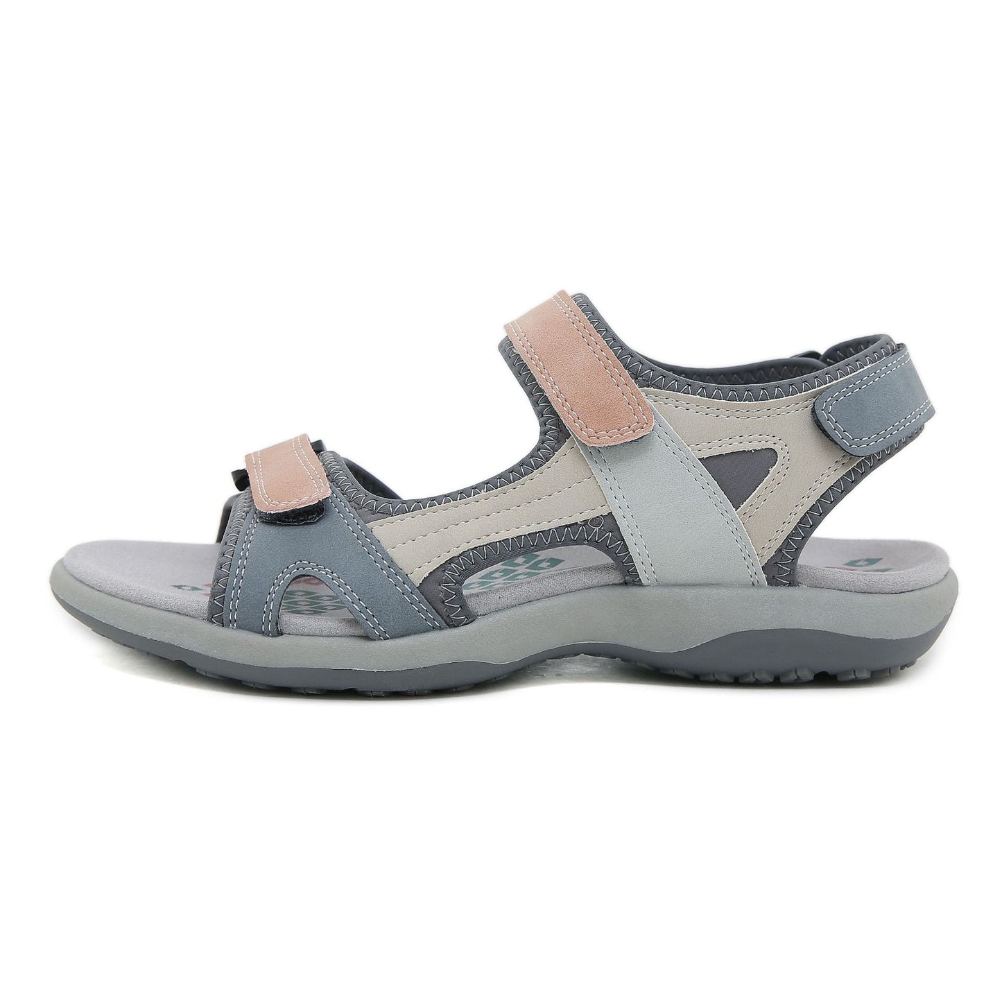Velcro Sport Sandals for Women, Color Block Lightweight Summer Slides
