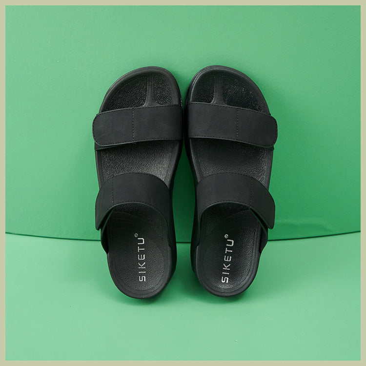 Lightweight Platform Sandals for Women, Elastic Strap Sporty Summer Slides