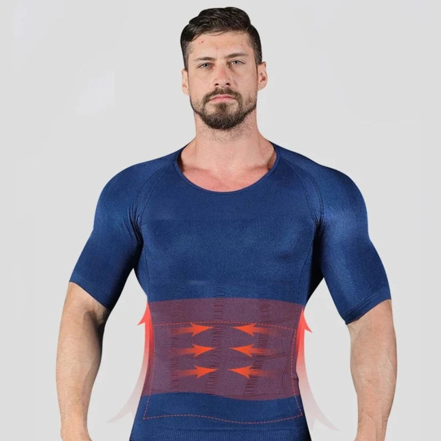 Men's Belly Shaper Shirt ~ Great For Work & Gym Attire