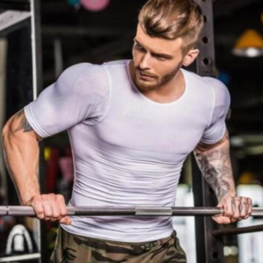 Men's Belly Shaper Shirt ~ Great For Work & Gym Attire