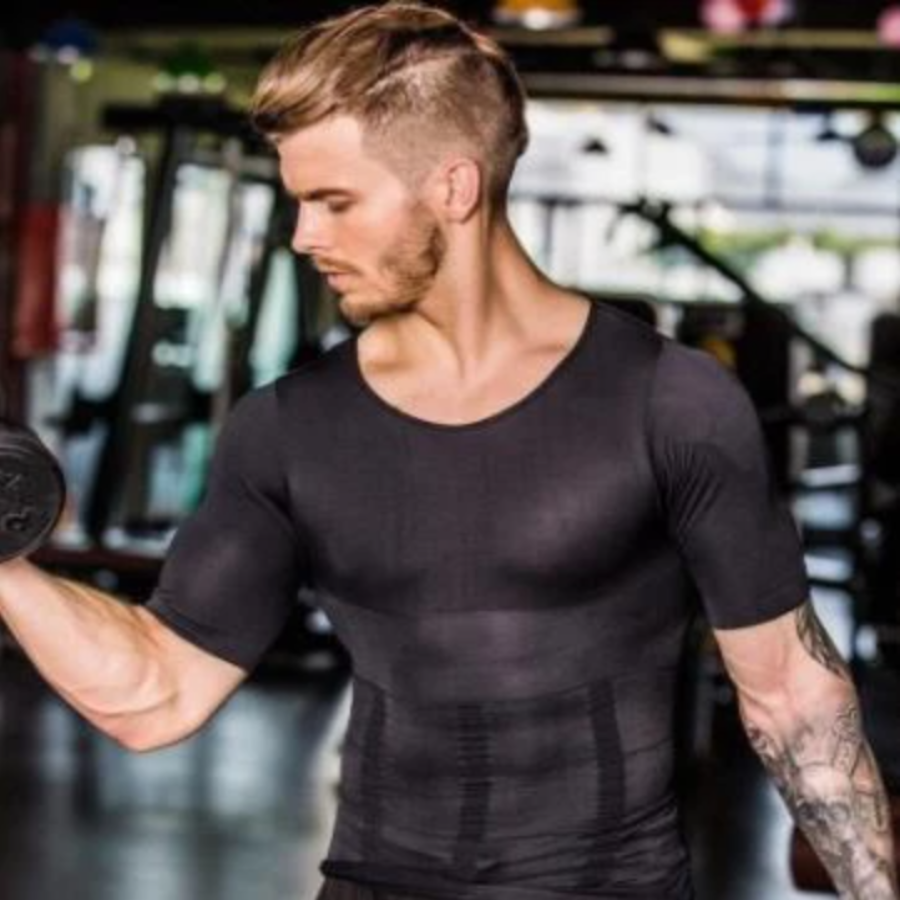 Men's Belly Shaper Shirt ~ Great For Work & Gym Attire
