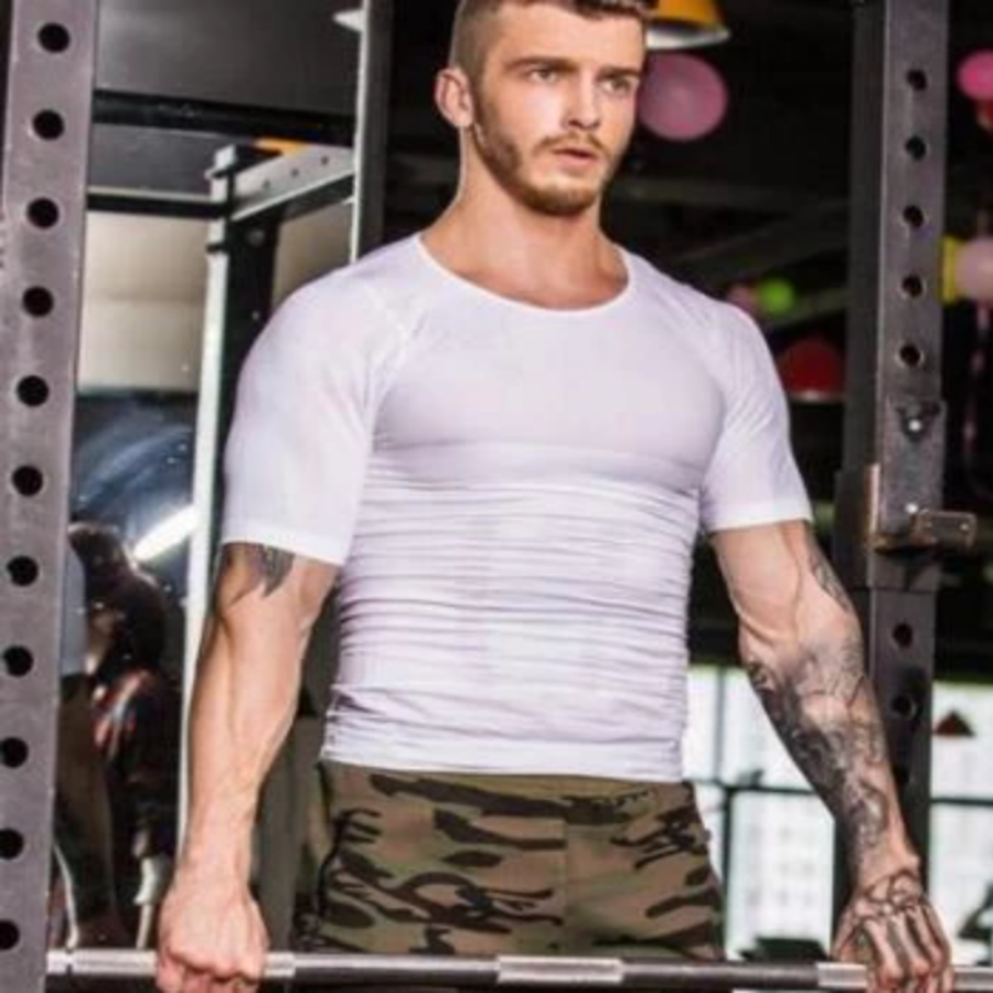 Men's Belly Shaper Shirt ~ Great For Work & Gym Attire