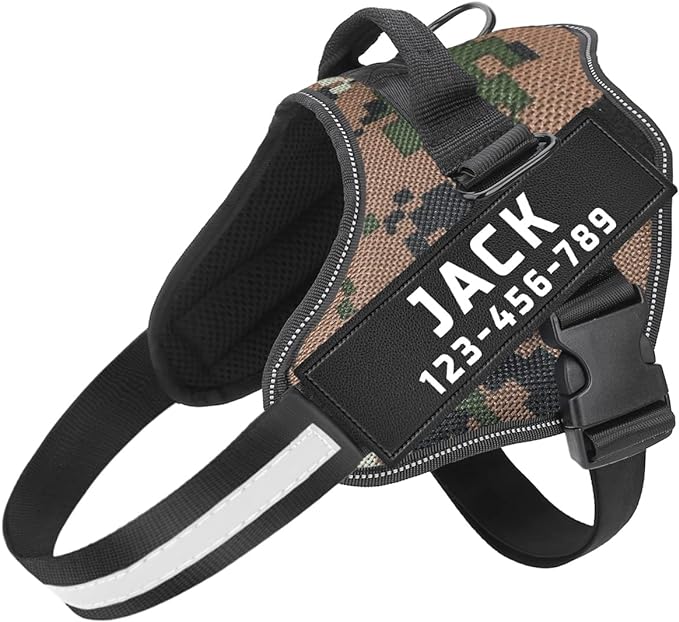 Custom No Pull Dog Harness: side view on a dog
