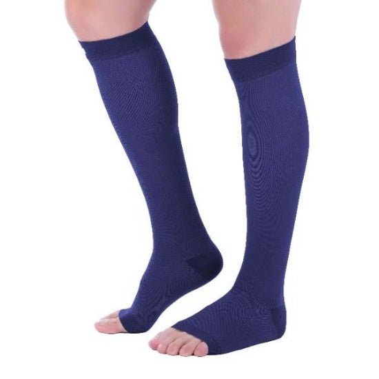 Open Toe Compression Socks - Easy to Put On Toeless Support Stockings!