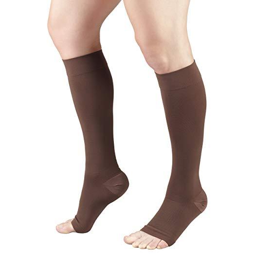 Open Toe Compression Socks - Easy to Put On Toeless Support Stockings!