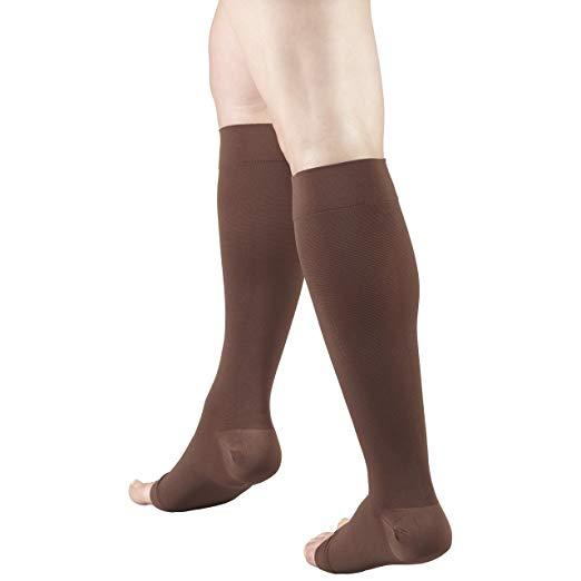 Open Toe Compression Socks - Easy to Put On Toeless Support Stockings!