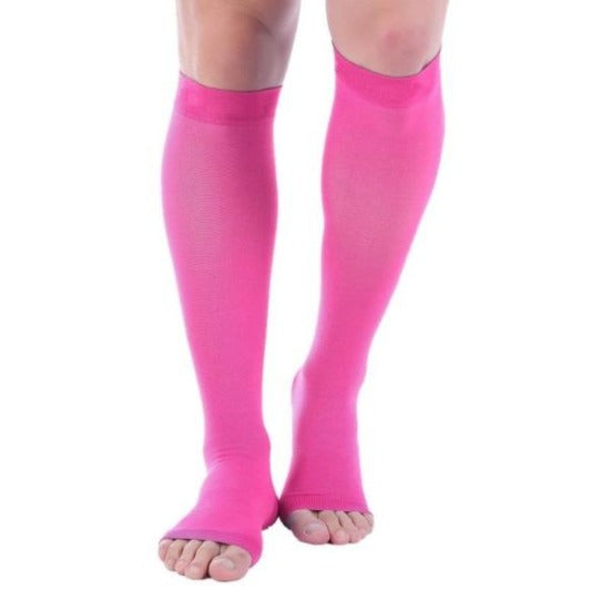 Open Toe Compression Socks - Easy to Put On Toeless Support Stockings!