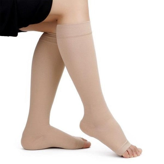 Open Toe Compression Socks - Easy to Put On Toeless Support Stockings!