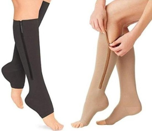 Zipper Compression Socks - Zip Up Support Stockings ~ Easy to Wear!