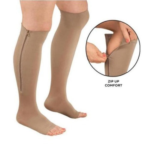Zipper Compression Socks - Zip Up Support Stockings ~ Easy to Wear!