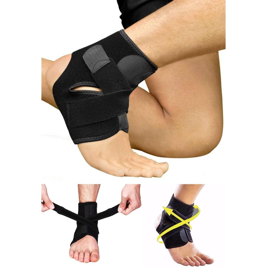 Ankle Support Brace with Adjustable Stabilizer Straps