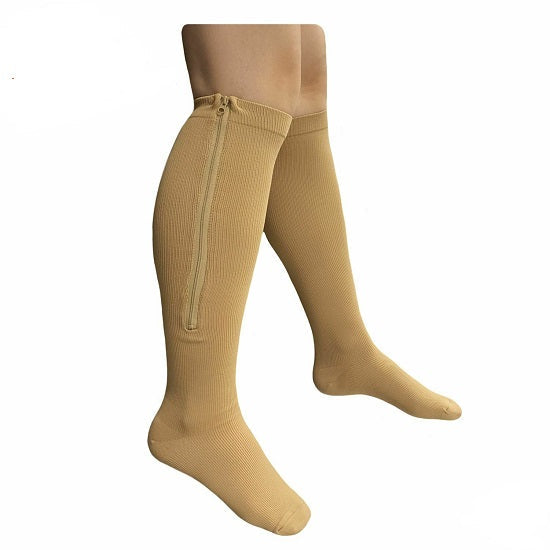 Closed Toe Zipper Compression Socks - Zip Up Support Stockings ~ Easy to Wear!