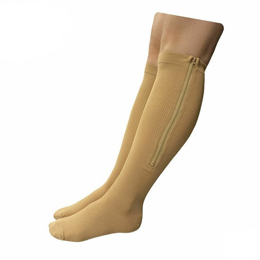 Closed Toe Zipper Compression Socks - Zip Up Support Stockings ~ Easy to Wear!
