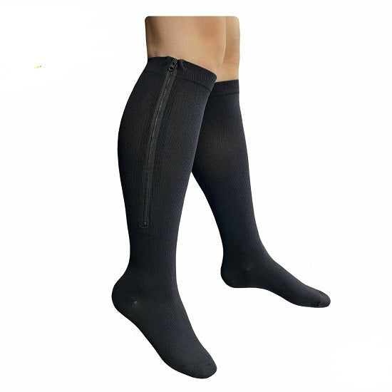 Closed Toe Zipper Compression Socks - Zip Up Support Stockings ~ Easy to Wear!