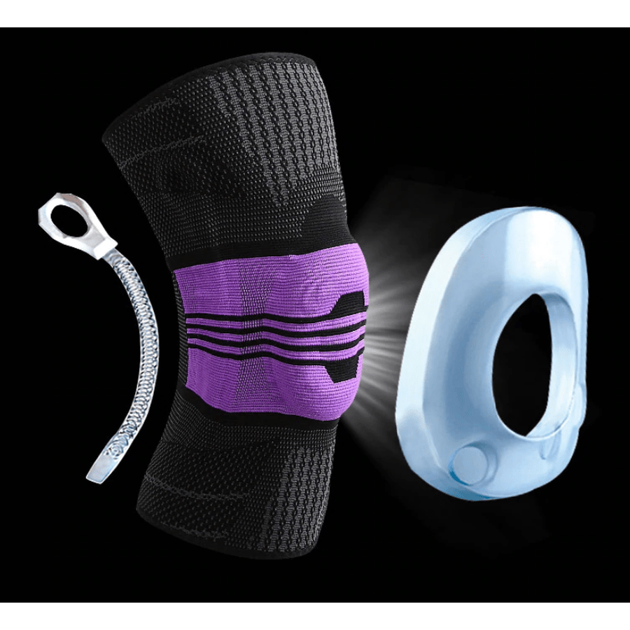 Knee Brace Compression Support Sleeve with Silicone Patella Stabilizer