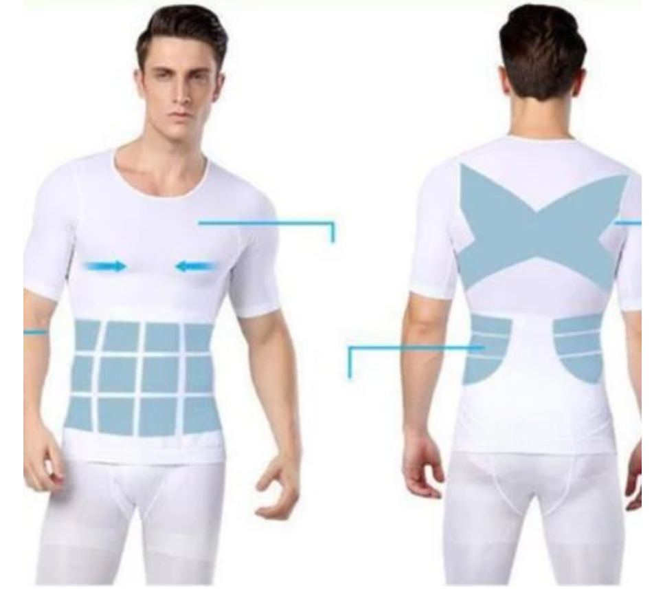 Men's Belly Shaper Shirt ~ Great For Work & Gym Attire