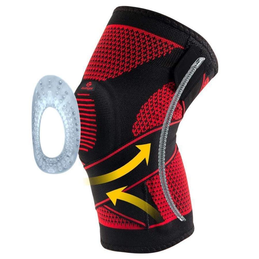 Knee Brace Compression Sleeve with Patella Stabilizer & Adjustable Straps
