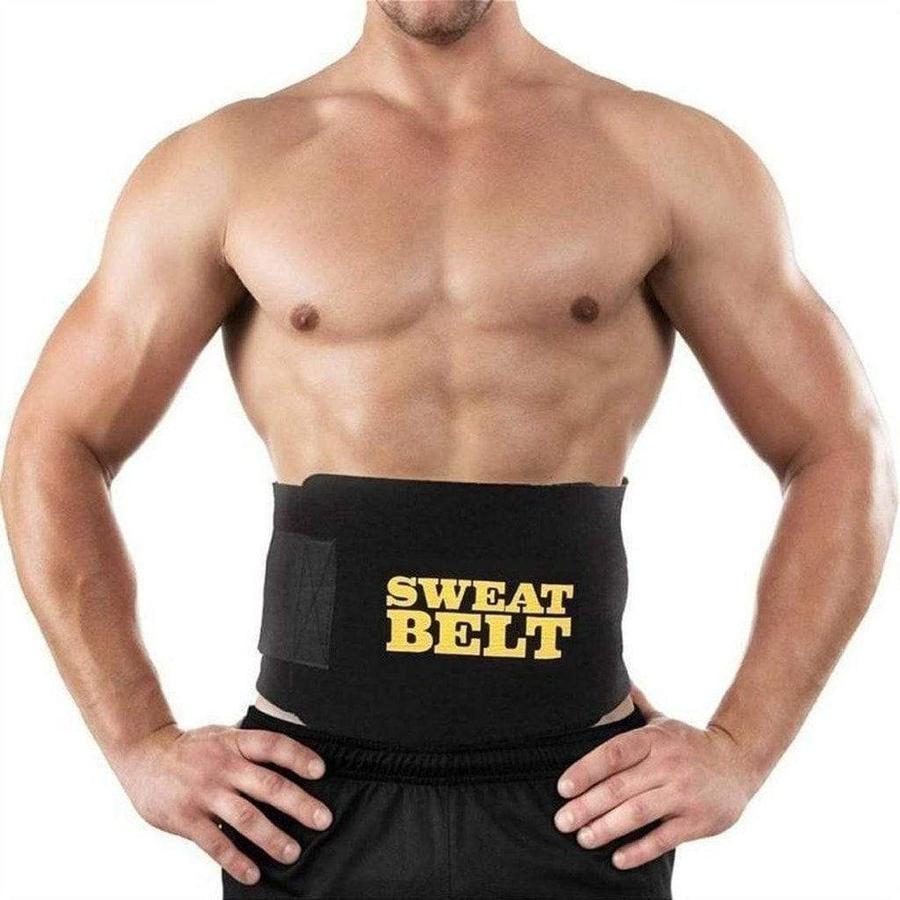 Men's Sweat Belt Stomach Toning Waist Trainer Waist Trainer for Men upliftex One Size 24" to 48" / Black