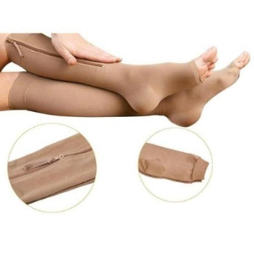 Zipper Compression Socks - Zip Up Support Stockings ~ Easy to Wear!