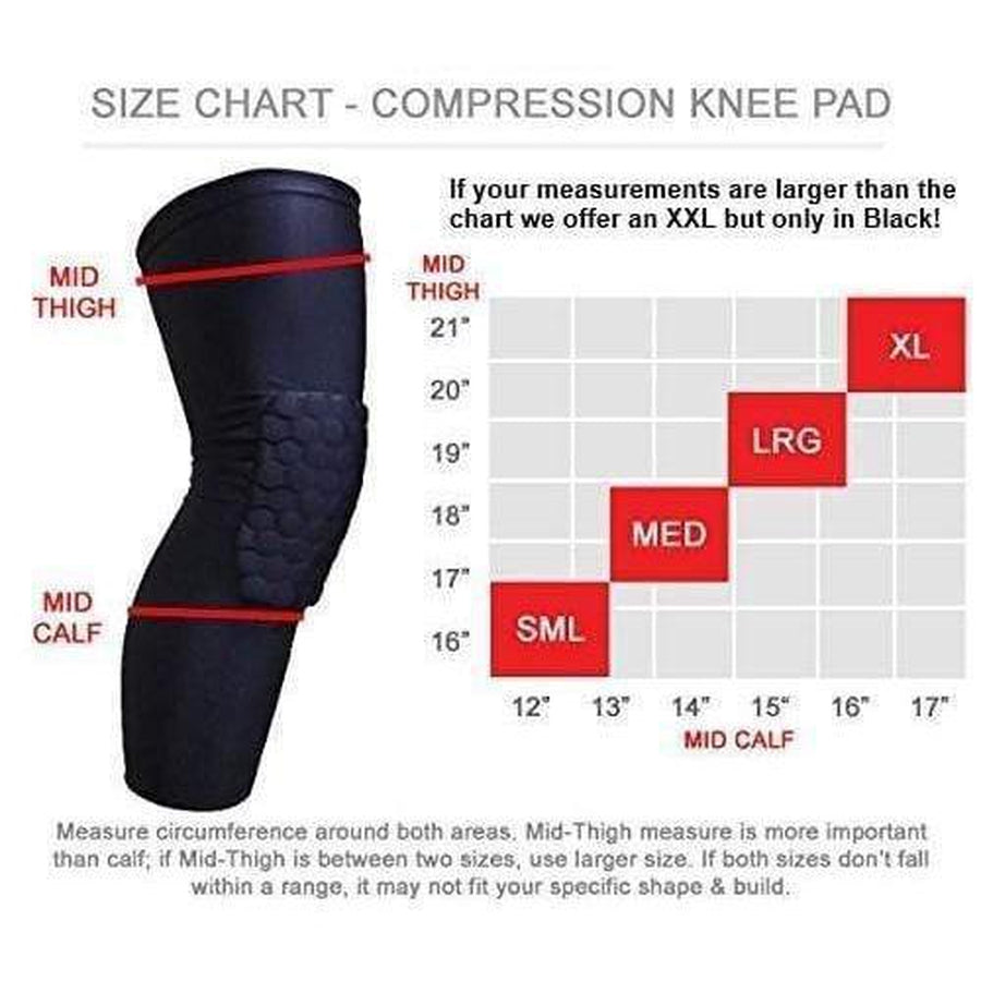 Padded Compression Knee Sleeves - Basketball & Wrestling HexPads