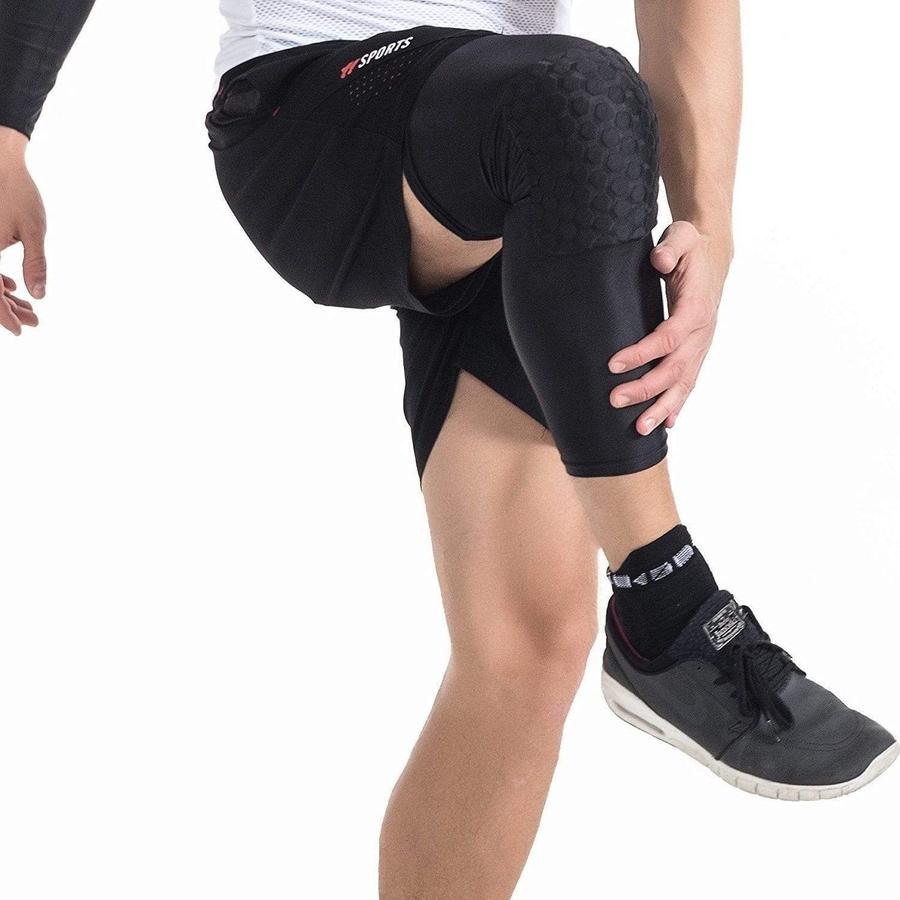 Padded Compression Knee Sleeves - Basketball & Wrestling HexPads