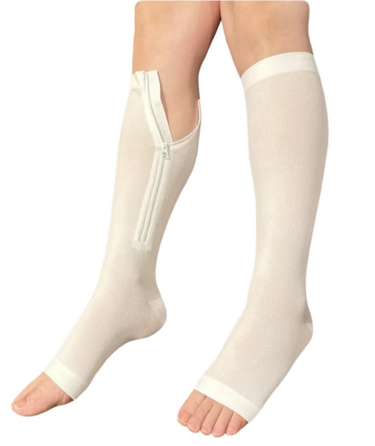 Zipper Compression Socks - Zip Up Support Stockings ~ Easy to Wear!