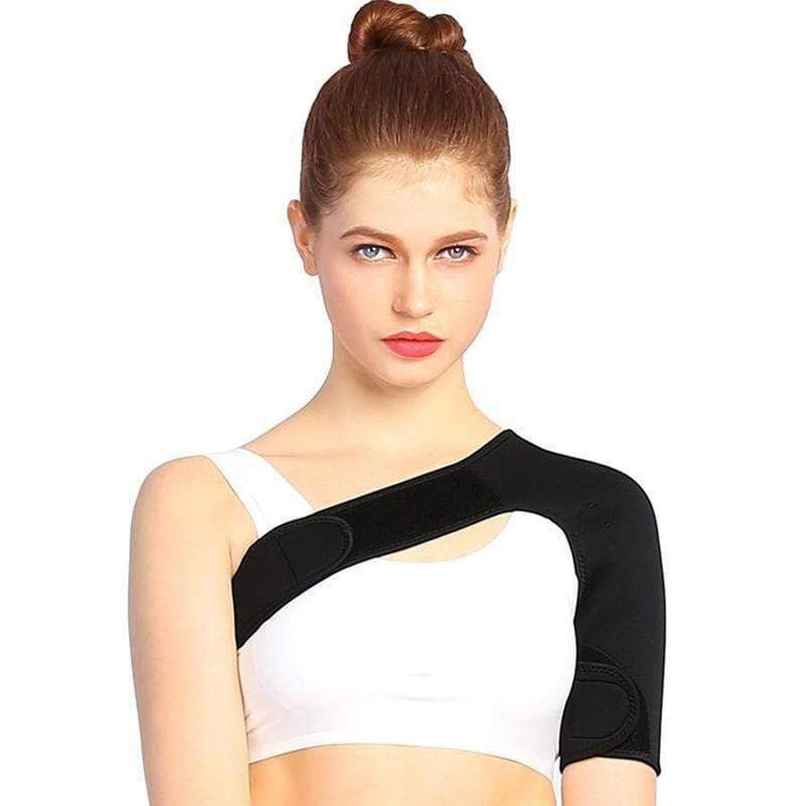 Women's Shoulder Brace Compression Sleeve Support Strap Shoulder Brace upliftex Left Shoulder / Black