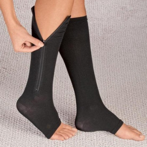 Zipper Compression Socks - Zip Up Support Stockings ~ Easy to Wear!