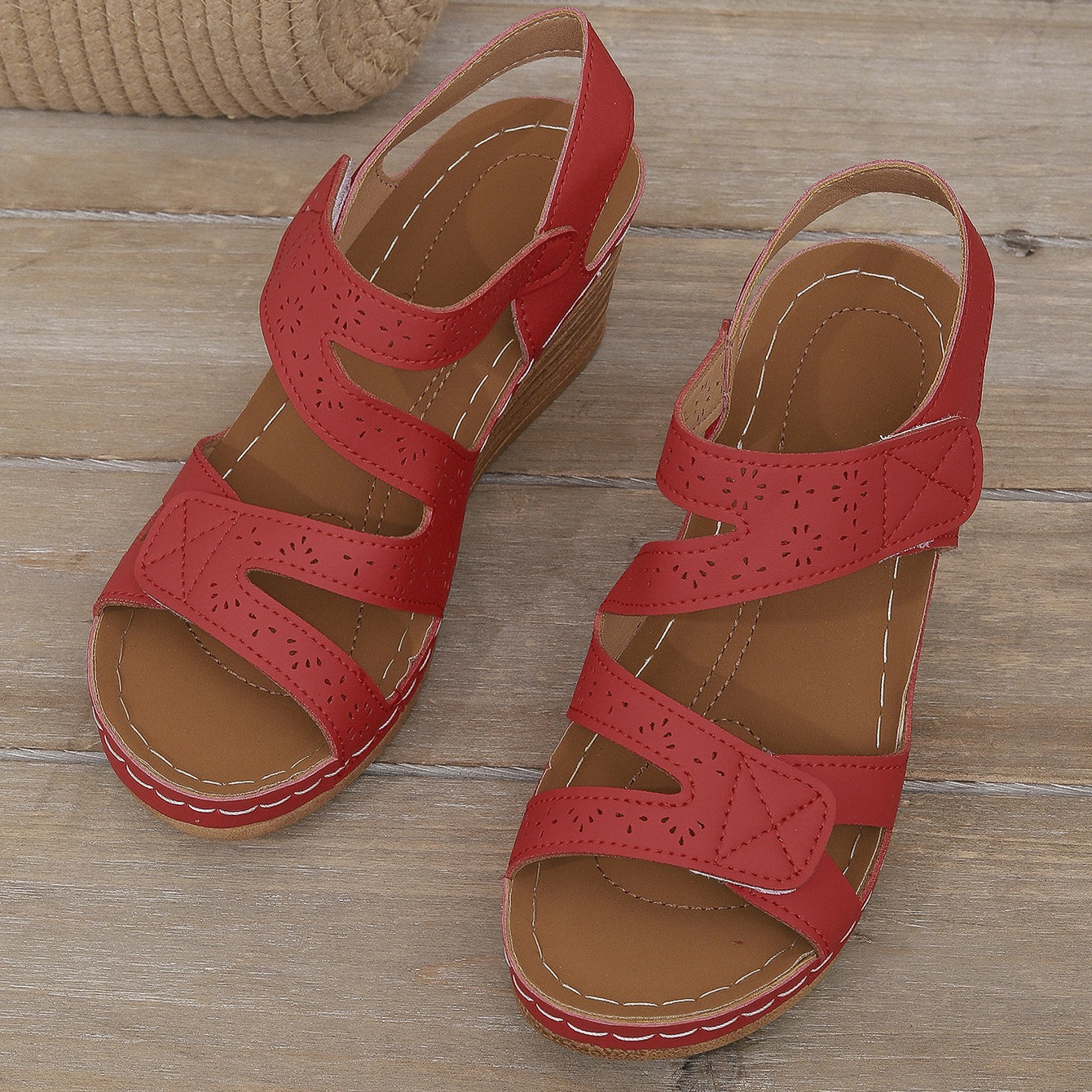 Platform Sandals for Women - Adjustable Criss-Cross Straps with Arch Support