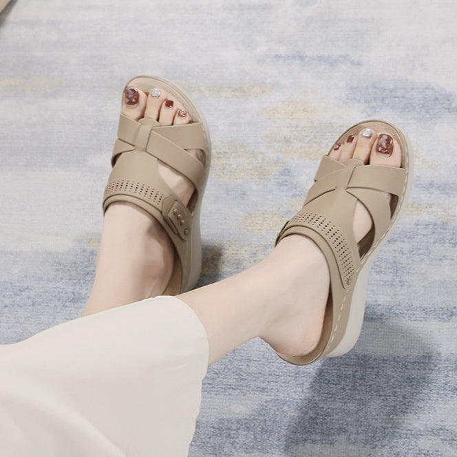 Wedge Sandals for Women, Casual Comfort Open Toe Summer Slides