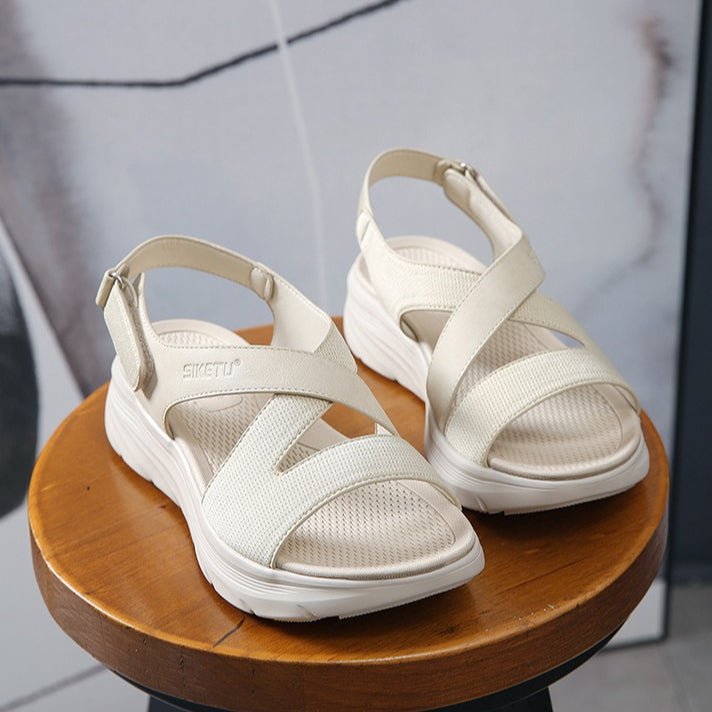 Athletic Sandals for Women, Thick-Soled Velcro Lightweight Walking Slides