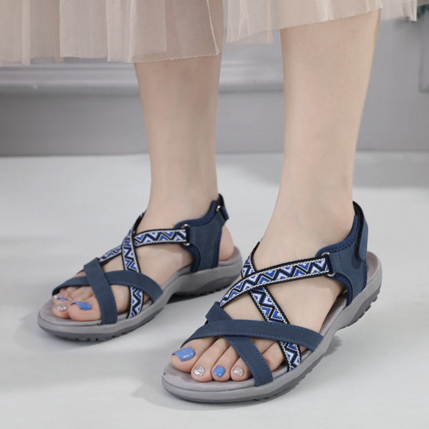 Flat Sport Sandals for Women, Athletic Comfort Durable All-Day Walking Shoes