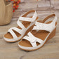Platform Sandals for Women - Adjustable Criss-Cross Straps with Arch Support