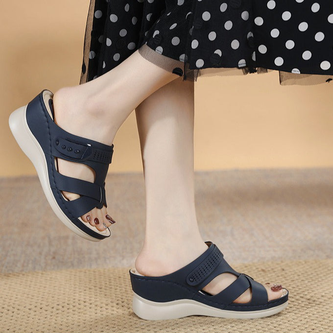 Wedge Sandals for Women, Casual Comfort Open Toe Summer Slides
