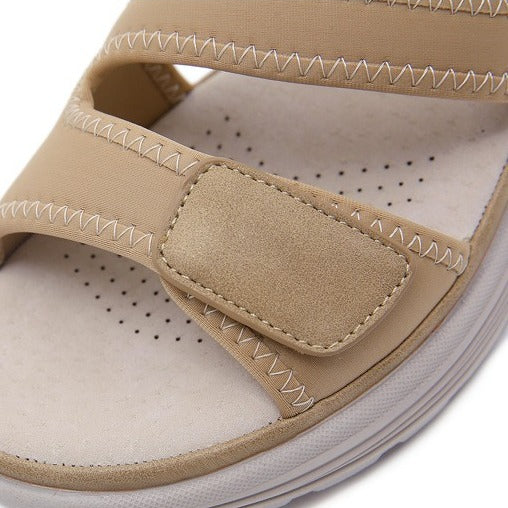 Leather Orthopedic Sandals for Women, Sporty Wedge with Arch Support