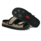 Wide diabetic open-toe sandal for swollen feet with two adjustable velcro straps, breathable mesh and a cushioned massage sole