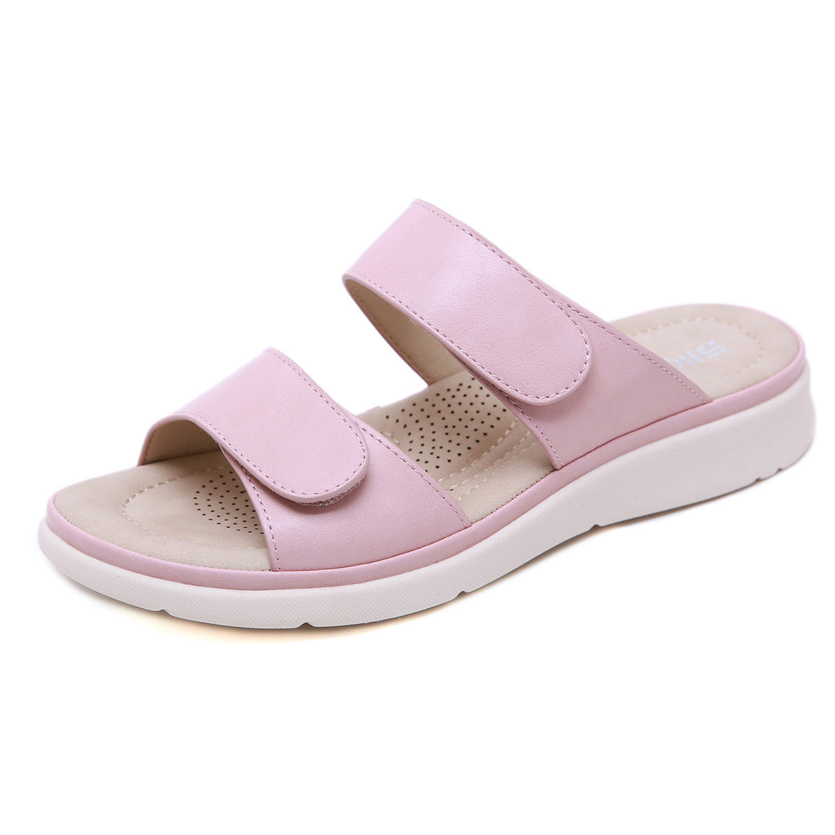 Beach Slide Sandals for Women, Velcro Massage Sponge Vacation Summer Slides