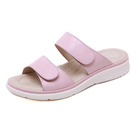 Beach Slide Sandals for Women, Velcro Massage Sponge Vacation Summer Slides