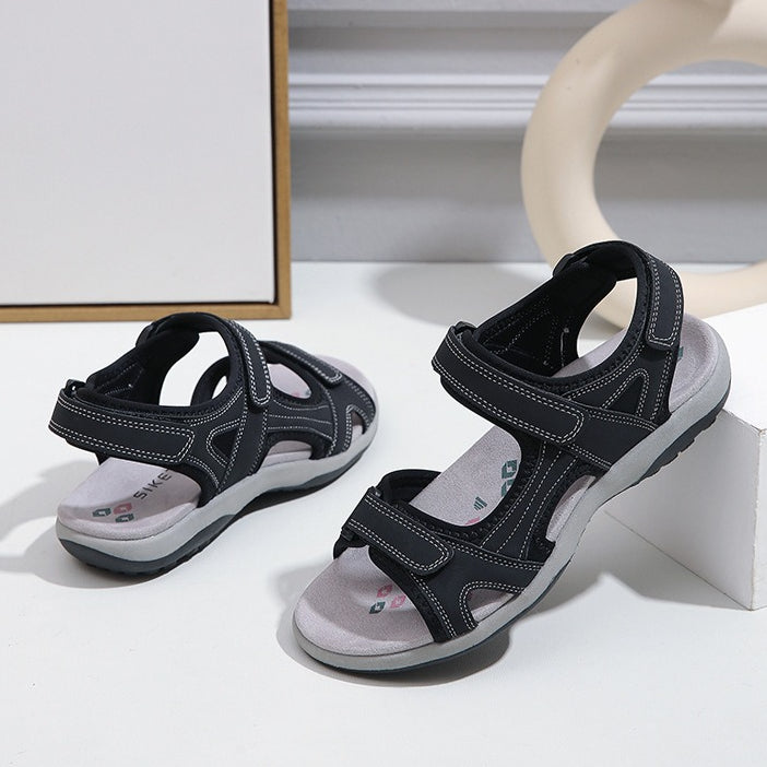 Velcro Sport Sandals for Women, Color Block Lightweight Summer Slides