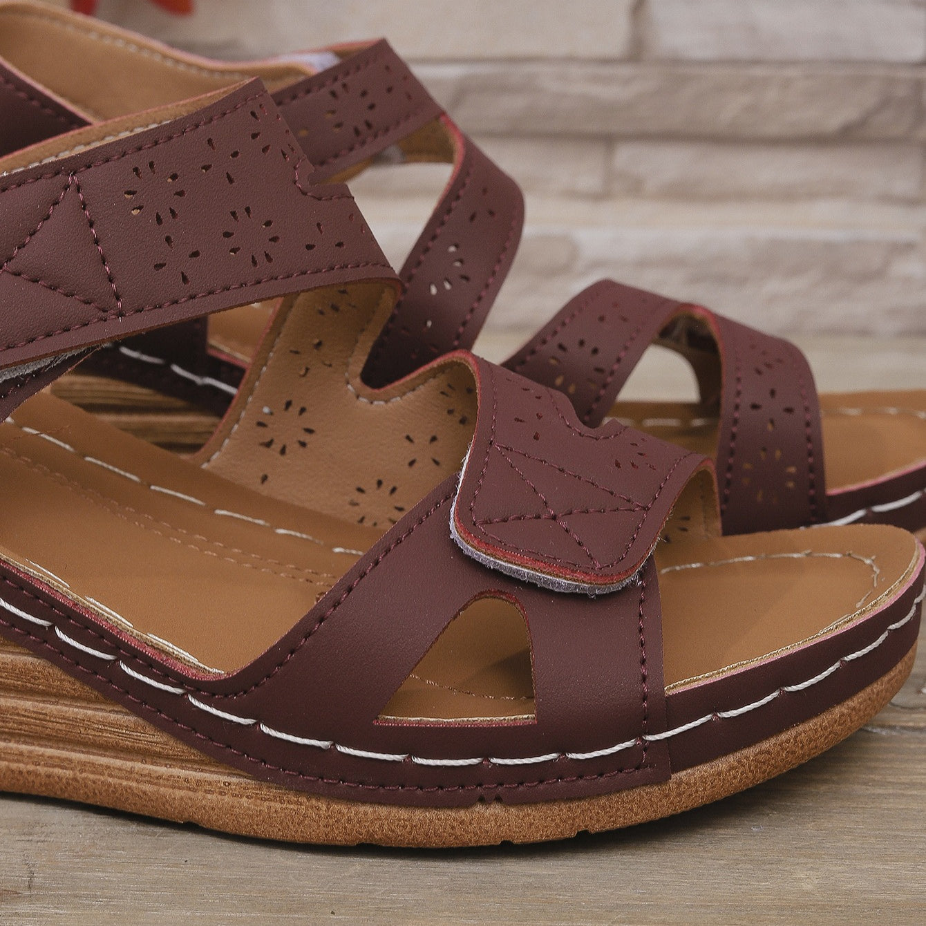 Platform Sandals for Women - Adjustable Criss-Cross Straps with Arch Support