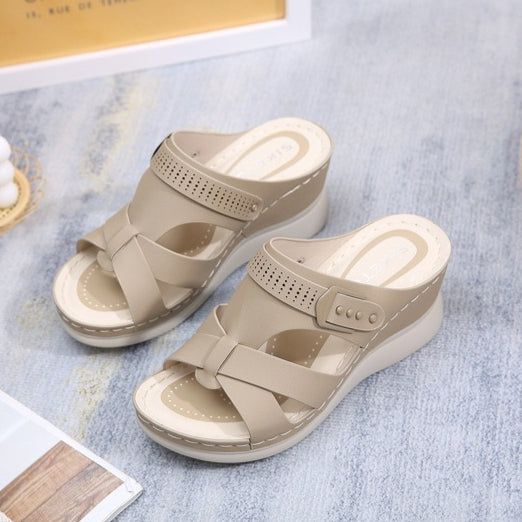 Wedge Sandals for Women, Casual Comfort Open Toe Summer Slides