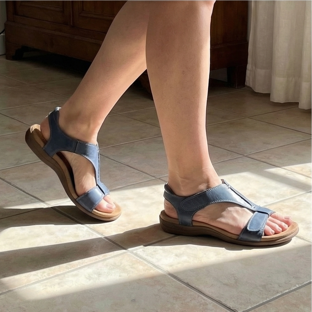 Walking Sandals for Women - Comfortable Back Strap Summer Flats