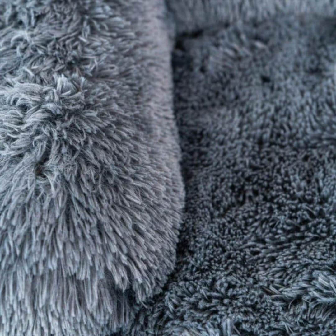 Plush Couch Cover: plush fabric and stitching detail