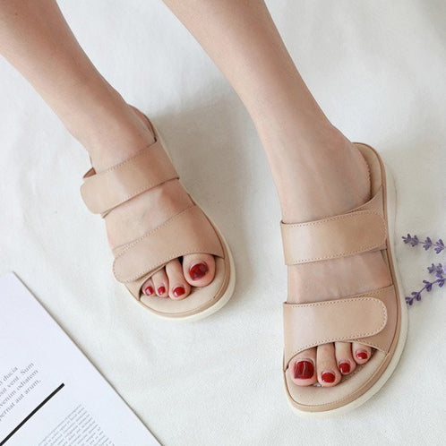 Beach Slide Sandals for Women, Velcro Massage Sponge Vacation Summer Slides