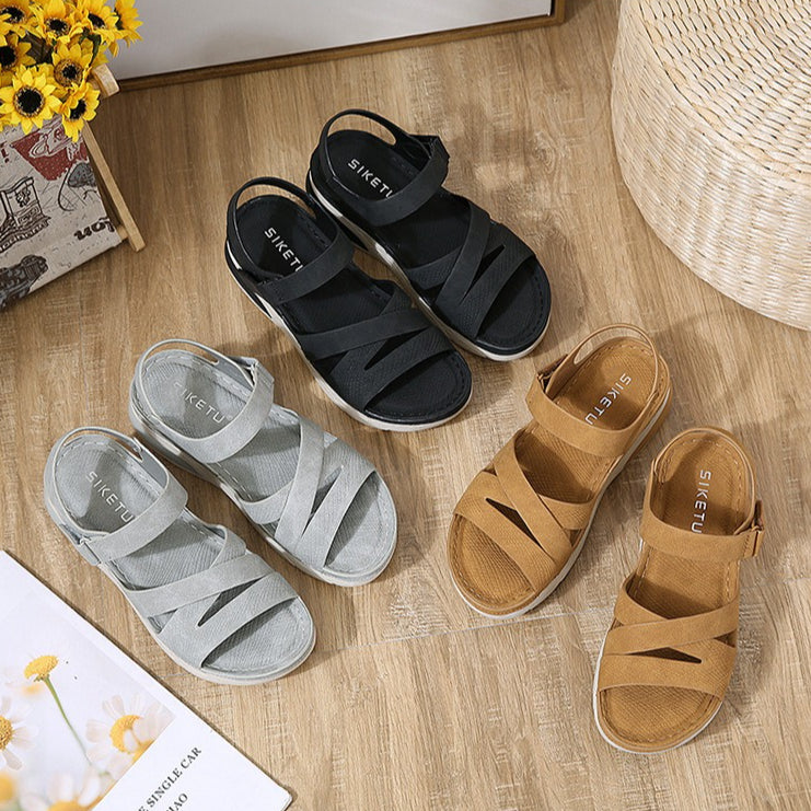 Sport Sandals for Women, Chunky Sole Hook-and-Loop Lightweight Summer Slides