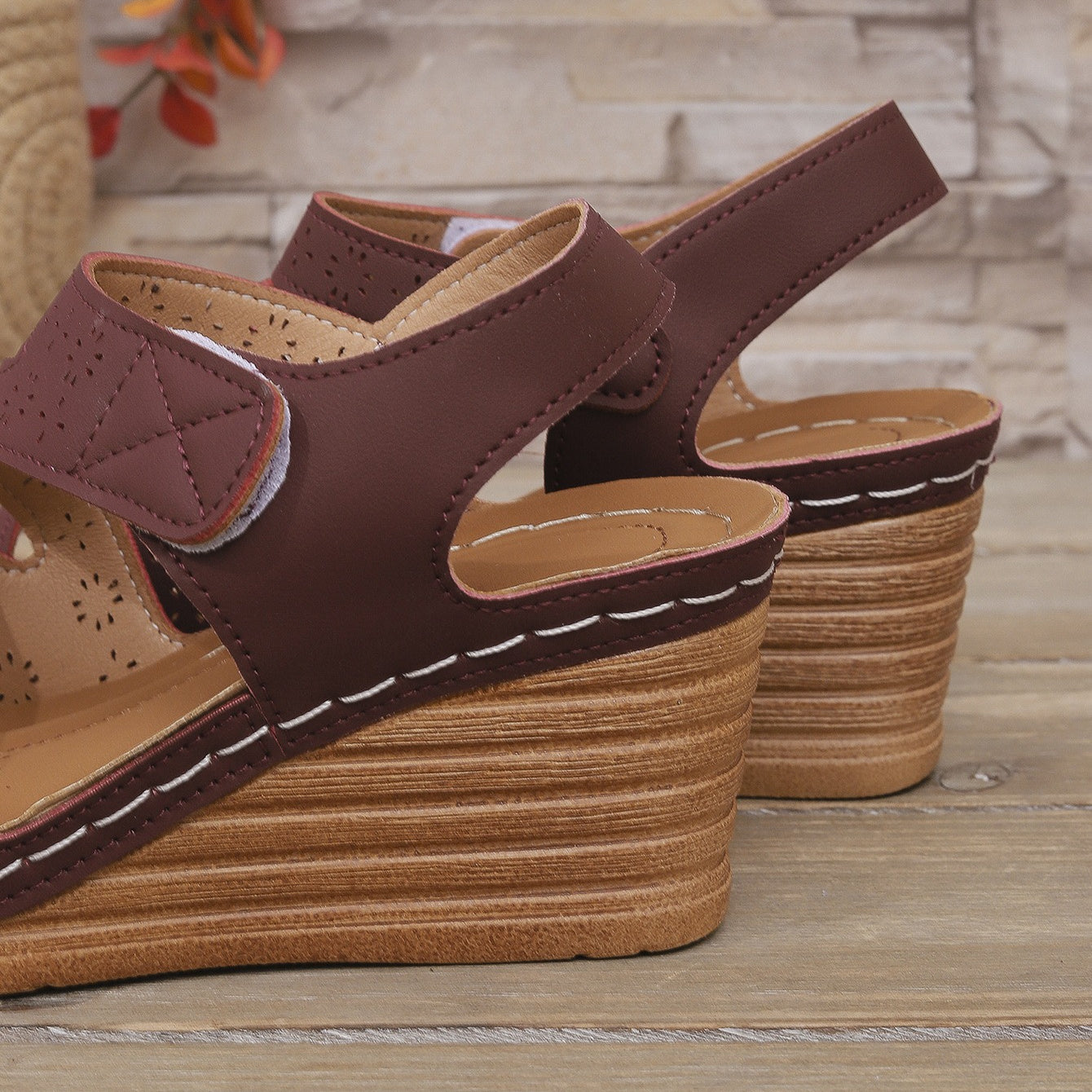 Platform Sandals for Women - Adjustable Criss-Cross Straps with Arch Support